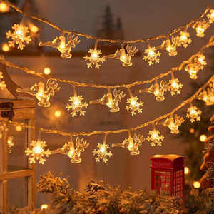 3M 20LED luce di natale filo di luce fiocco di neve alce stella albero di natale lampada festiva decorazione interna batteria fata stringa di luce - Product Image 1