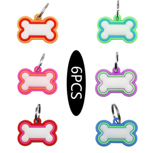 Thẻ Chó Bằng Silicon Mới Thẻ <span class=keywords><strong>ID</strong></span> Thú Cưng Hình Xương Mặt Dây Chuyền Thẻ Chó Bằng Silicon Dạ Quang Sáu Màu - Product Image 4