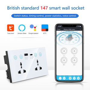 XZJ图雅图雅Wifi智能插座，带USB C型接口，147通用电源插座13A双插座开关 - Product Image 2