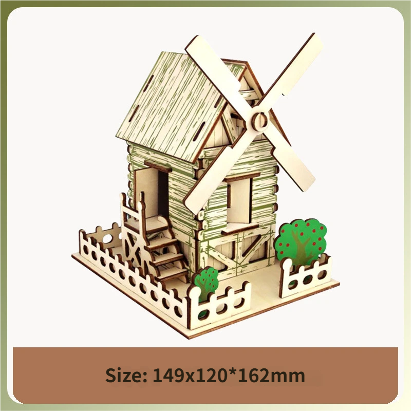 Moulin à vent pastoral (2 grandes feuilles)
