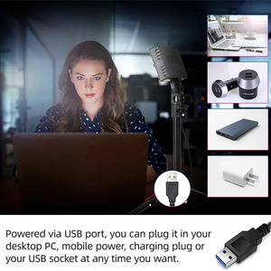 <strong>LED</strong> Video Light <strong>2</strong> Piece Set ,USB Photography Light with Mini Tripod for Photography/Gaming Live Streaming/Zoom Calls/Video Live - Product Image 4