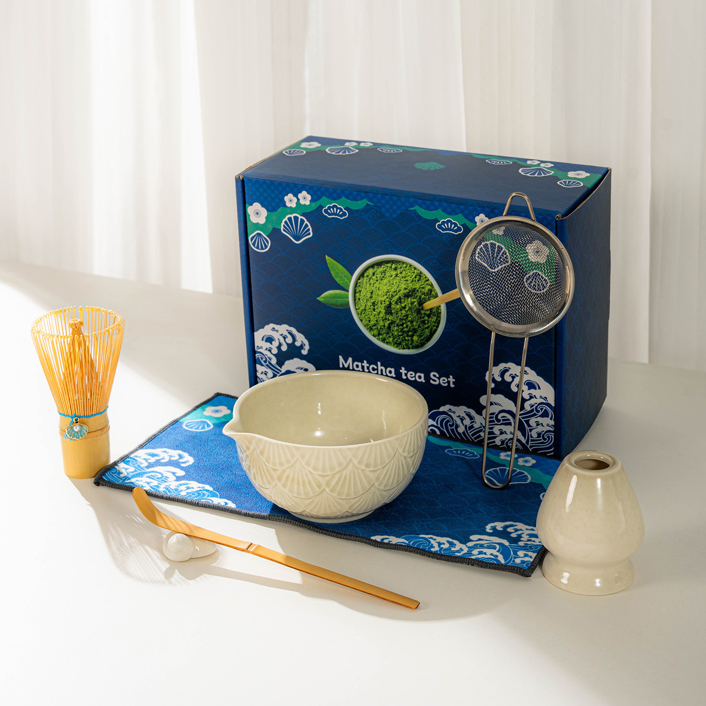 Ensemble de 7 pièces - Blanc modifié au four
