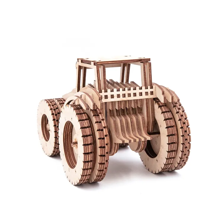 Trator diy 3d quebra-cabeça brinquedo, novo, popular, venda quente, clássico, quatro rodas, veículo, modelo, carro de brinquedo para crianças, diário, lazer, brinquedo, presente