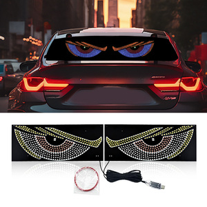 Espumoso กระจกบังลมหน้ารถบรรทุกไฟตกแต่ง USB รถ LED DEVIL ตาปีศาจแผงหน้าจอแสดงผล LED ไฟตาปีศาจสำหรับรถยนต์ - Product Image 6