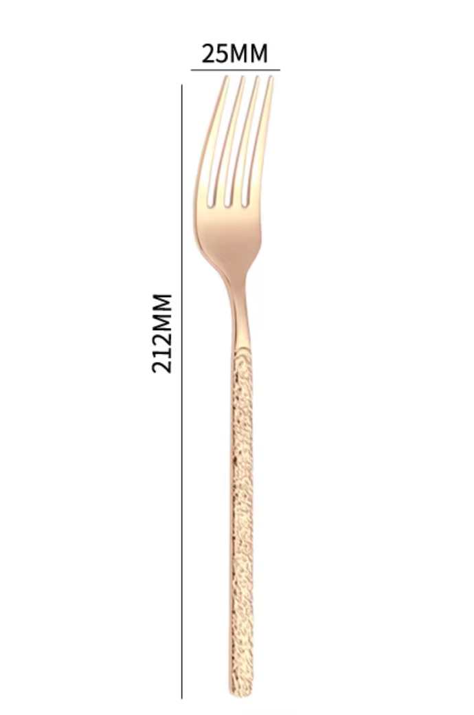 Rose gold-stone pattern dinner fork