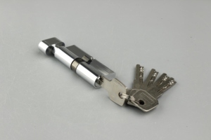 Cilindro de cerradura de puerta sólida de perfil europeo Cilindro cromado Cerradura de cilindro abierto único con 5 llaves de hierro de computadora - Product Image 2