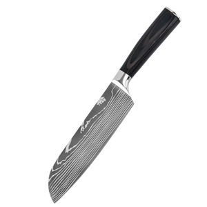 Yüksek kaliteli çok fonksiyonlu şam çelik şefin bıçak seti ahşap saplı özelleştirilebilir OEM mutfak bıçağı - Product Image 4