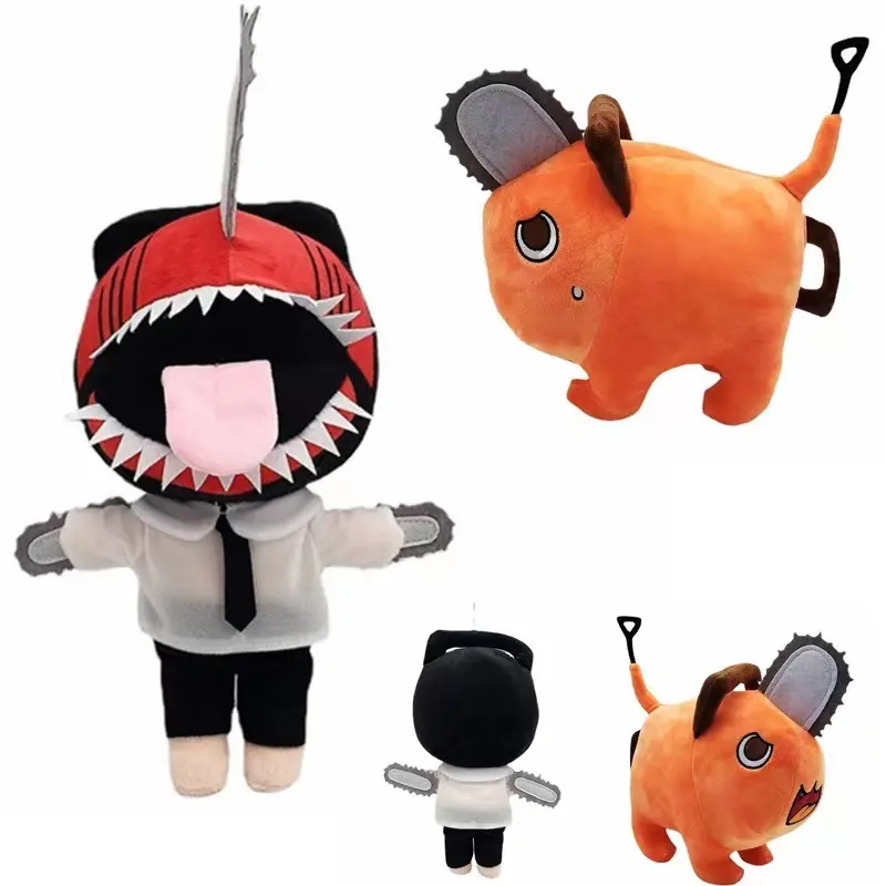 Японские Мультяшные мягкие игрушки HUAYI, аниме, косплей, плюшевые куклы, 10 дюймов, фигурка человека с цепной пилой, плюшевая игрушка