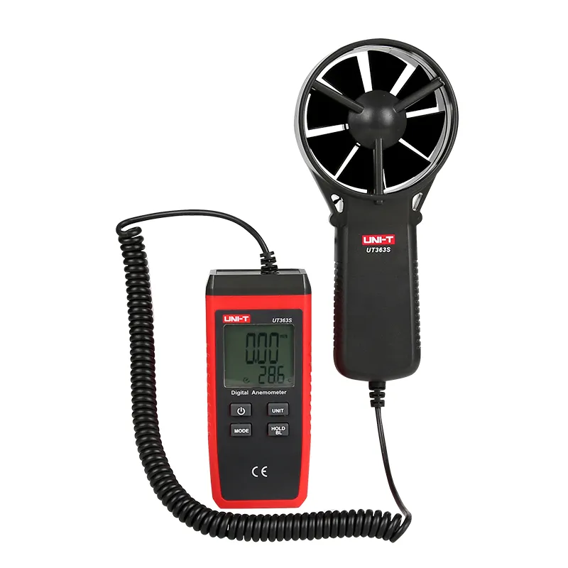 Medidor de volumen de aire de velocidad del viento portátil Digital UT363S, anemómetro, tacómetro electrónico LCD de 30 m/s con retroiluminación, 1 unidad