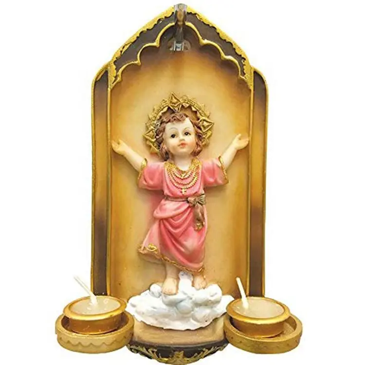 Bougeoirs rustiques en résine pour enfants, figurines de décoration, 8 pouces