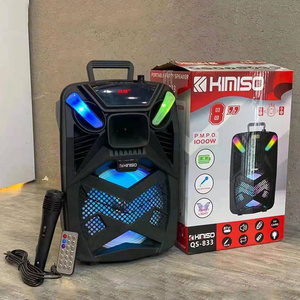QS833 Kimiso 8 inç sahne hoparlörü açık taşınabilir sütun Soundbox kablosuz hoparlör renkli işık mikrofon USB TF FM ile - Product Image 5
