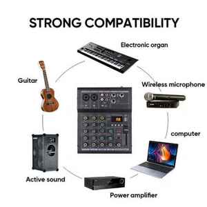 Cooyinka Professional Mini USB <strong>Digital</strong> Audio 4-Channel <strong>Controller</strong> <strong>Computer</strong> Recording Audio Console Mixer - Product Image 3