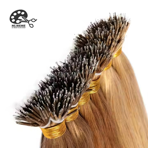 Ms.Miemie 100% bakire uzantıları süper çift çizilmiş doğal önceden bağlanmış Keratin Nano yüzük mikro boncuk döngü ucu ham gerçek insan - Product Image 1