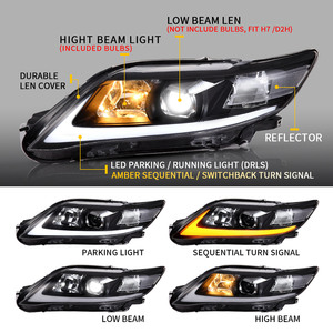 Vland โปรเจคเตอร์ไฟหน้า LED สำหรับ Toyota Camry 2009, 2010-2011 XV40 W สัญญาณไฟเลี้ยวต่อเนื่อง - Product Image 3