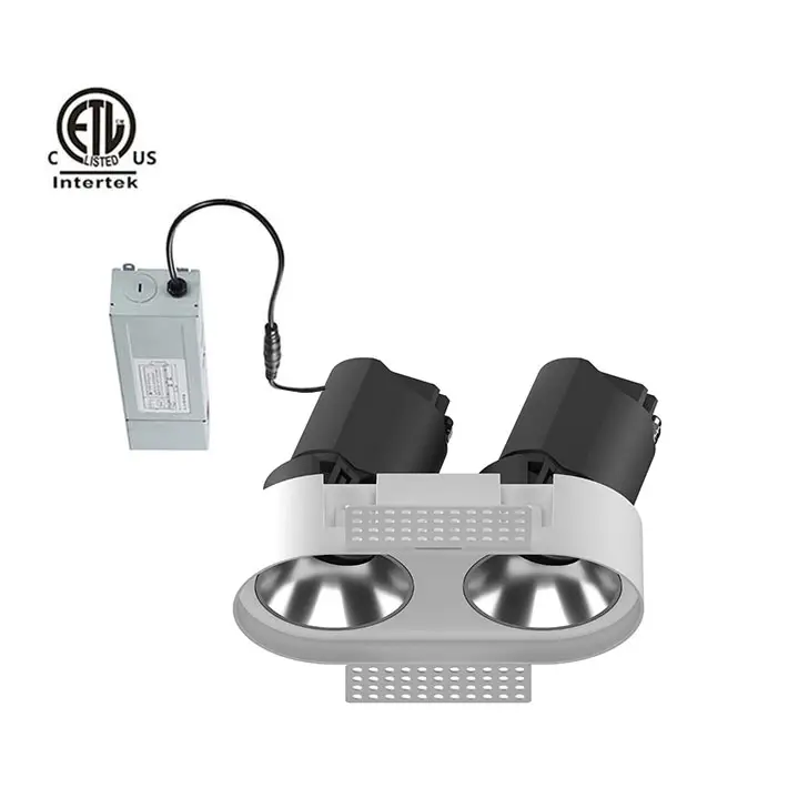 Daytonled gêmeos uma série quadrada oval sem armação, etl, norte américa, arquitetônica, anti-reflexo, dupla cabeça, led downlight 10w