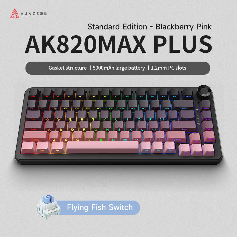 AK820 MAX PLUS - Interrupteur Flying Fish - Rose Dégradé - Modèle 3 - RGB