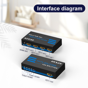 Fábrica al por mayor 4K Video Audio 1x4 HDTV Splitter 4 puertos Multi Video Switcher 1 en 4 Video Splitters Convertidores Precio de fábrica - Product Image 3