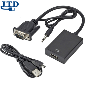 Venta al por mayor de la fábrica a VGA adaptador HDMI con soporte de Audio y resolución de 1080P-entrada VGA a HDMI salida