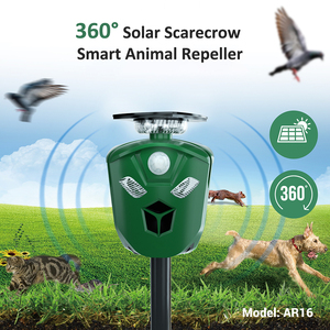 Outdoor Solar Animal Repeller 360 Degrees with Strong LED Flashing Light Wild Animal Deterrent Ultrasonic Monkey Repeller - Product Image 2