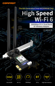 COMFAST AX200高功率PCIe无线网卡无线3000Mbps PCI-E WIFI6适配器，带蓝牙5.2，适用于Windows10/11 - Product Image 2