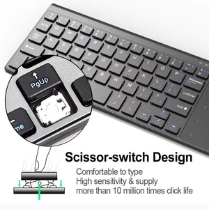Mini teclado inalámbrico portátil Touchpad para multidispositivo 2,4 GHz USB Compatible TVWindows Android Chrome OS Laptop Tablet - Product Image 4