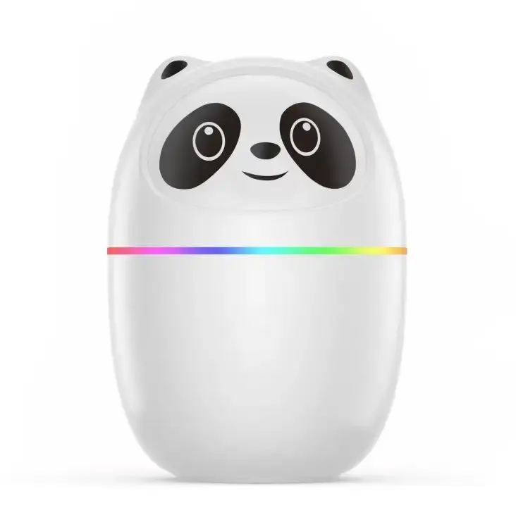 Umidificatore ad ultrasuoni USB Mini Panda da 260ML e Spray diffusore di oli essenziali per aromaterapia in cartone con luce a LED a 7 colori per la casa
