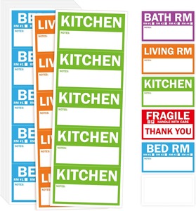 Etichette per lo spostamento della casa OEM 5 etichette di codifica a colori scatola di imballaggio adesivi con 50 adesivi fragili