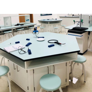 Banco da lavoro da tavolo esagonale da laboratorio per studenti tavolo da laboratorio per studenti banco da lavoro banco da scuola - Product Image 3