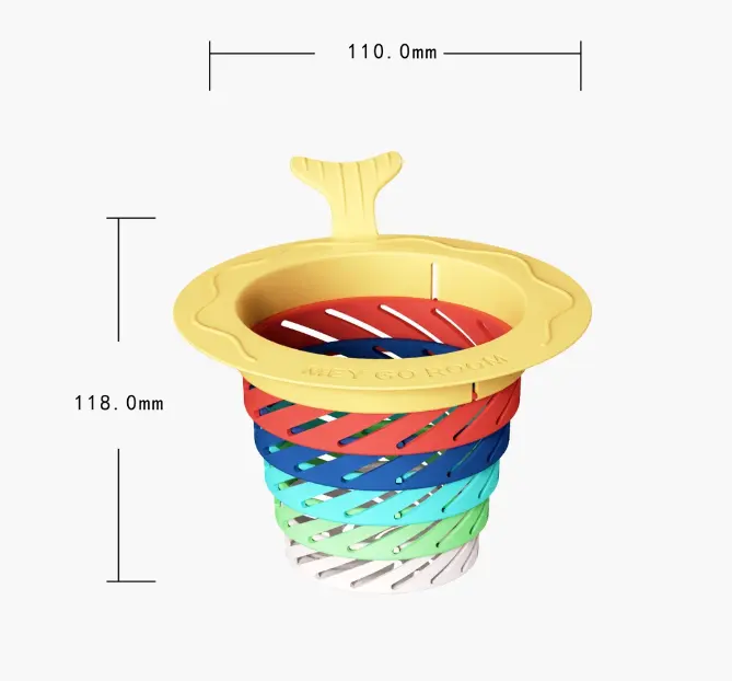 Cocina artesanal lindo inodoro fregadero Arco Iris piso desagüe fregadero filtro colador cartón plástico enchufe y fregadero desagüe colador