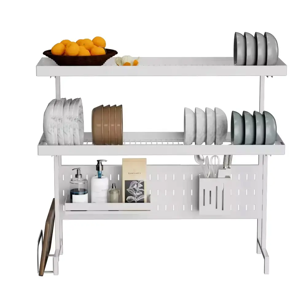 Stainless steel dish drying rack kitchen storage rack over sink