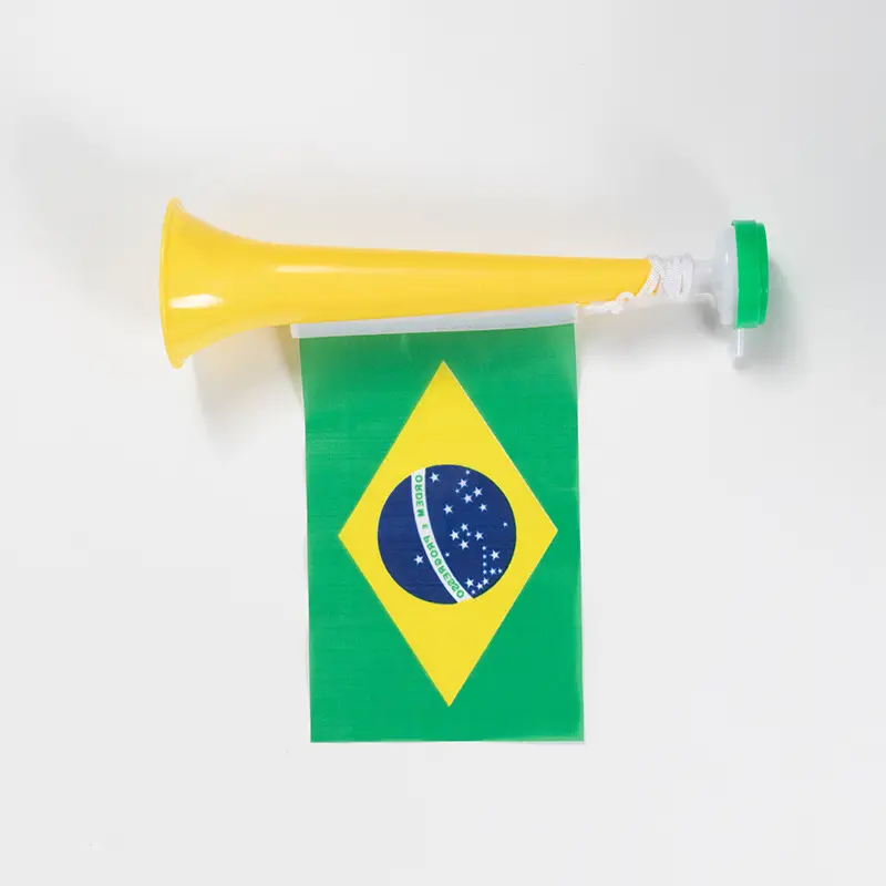 Stampa Logo personalizzata tifosi di calcio 14*21cm bandiera Banner plastica Mini Vuvuzela corno per tifo