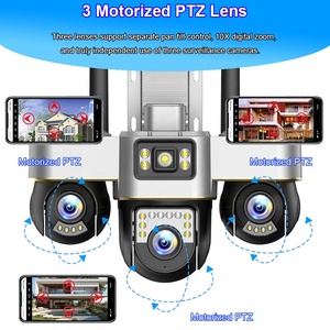 Regis V380 tripla lente 3 schermi 4G Sim sorveglianza esterna 2 vie Audio a colori visione notturna 6MP IP Auto Tracking Camera Ptz - Product Image 4
