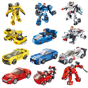 Panlos 666036 araba yapı taşı deformasyon robot küçük parçacık yapı taşı çocuk oyuncak hediye - Product Image 2