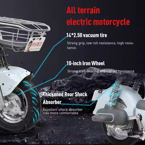 Оптовая продажа, высокоскоростной Электрический мопед 400 Вт с педалью, 60 В, встроенный аккумулятор, электрический велосипед, мотоциклетный скутер - Product Image 3