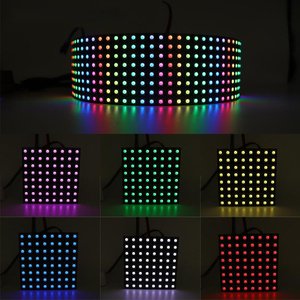 5 в постоянного тока SMD 5050 WS2812B гибкий 8*8 8*32 16*16 пиксельный экран RGB светодиодная матрица 64 или 256 адресный цифровой СВЕТОДИОДНЫЙ полноцветный дисплей