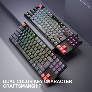 Teclado mecánico flotante TKL de 87 teclas, Teclado mecánico con cable brillante de colores mezclados - Product Image 3