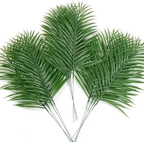 GM tanaman tropis buatan daun palem, tanaman palsu daun palem untuk dekorasi pernikahan (hijau)