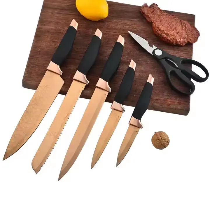 Accessoires de cuisine Lot de 7 couteaux japonais Set de couteaux de cuisine Set de couteaux de chef avec ciseaux