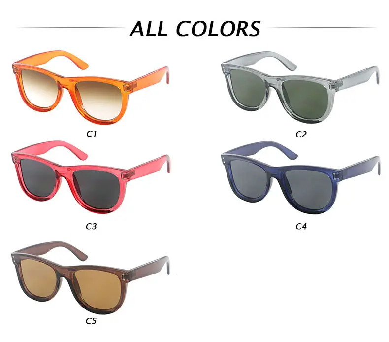 Gafas de sol con logotipo personalizado diseño de moda gafas de sol de plástico para exteriores mujer hombre gafas de sol con montura cuadrada