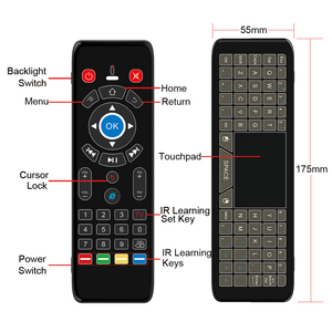 Touch Screen T16 Plus Air Mouse Gyro Voice 2.4GHz Wireless IR Learning Remote <strong>Control</strong> Backlit Mini <strong>Keyboard</strong> - Product Image 4