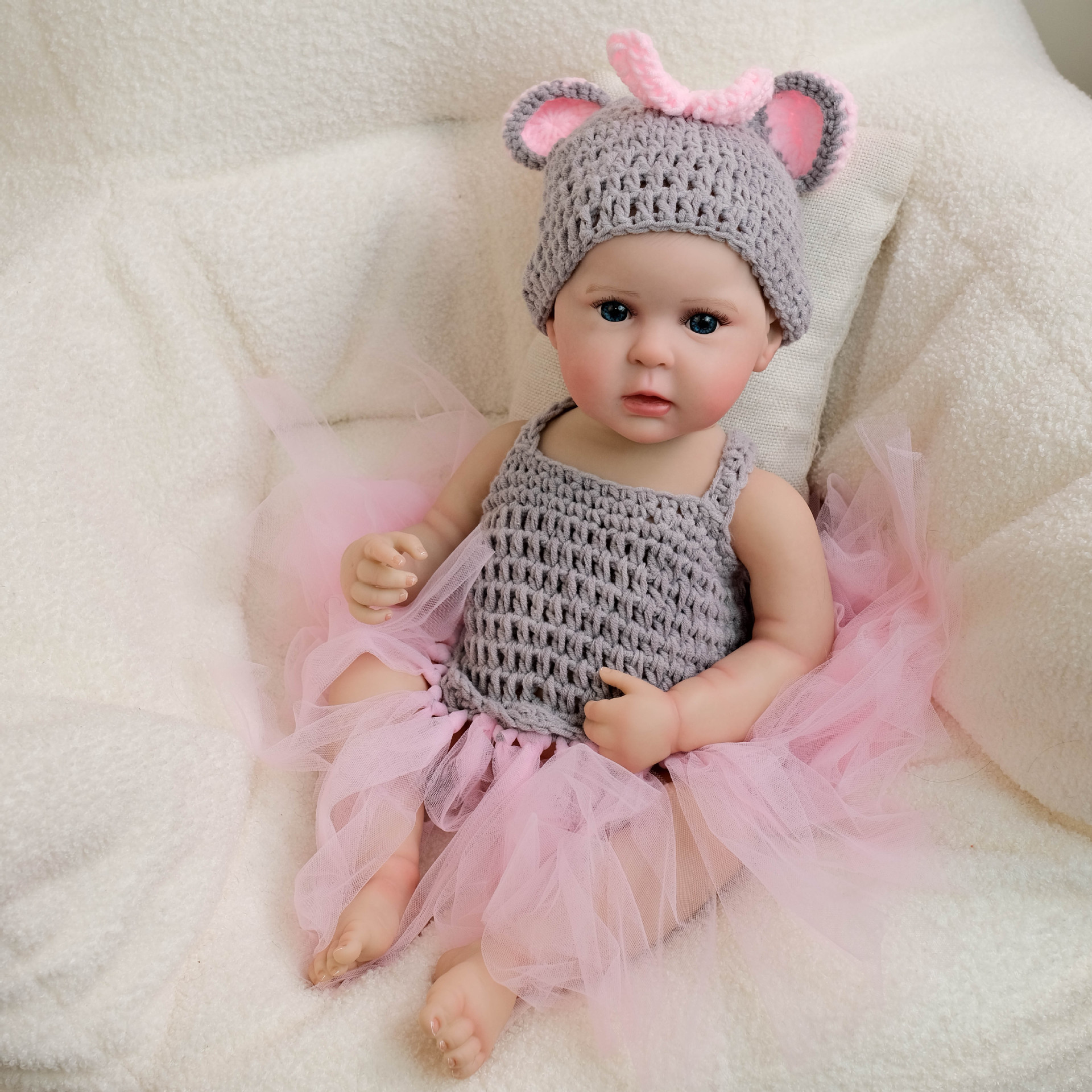 Poupées reborn en silicone de 49 cm pour filles