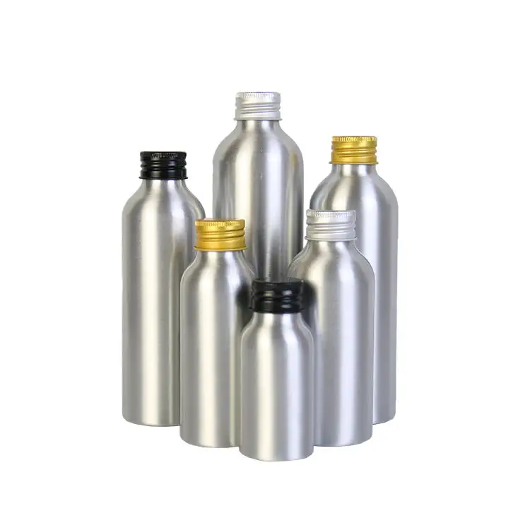 Пустая Алюминиевая косметическая упаковка, бутылка для воды, металлическая упаковка, 100 мл, 300 мл, 400 мл, 500 мл, серебристая алюминиевая бутылка с винтовой крышкой