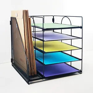 Metal <strong>File</strong> Storage Rack Desktop Storage Rack Office Complete <strong>File</strong> Storage Three-layer <strong>File</strong> Rack - Product Image 4