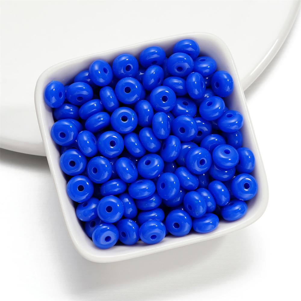 Perles plates acryliques - bleu profond