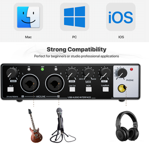 Factory Wholesale Christmas Gifts Studio Recording Sound Card Set 2 <strong>Input</strong> 2 Out Usb <strong>Audio</strong> <strong>Interface</strong> for Christmas Gift Set - Product Image 6