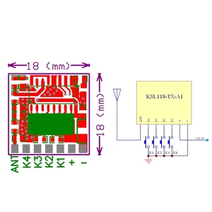 TX118SA-4 ASK Funk-Sendermodul Fernbedienung 1527 Kodierung für Modul DIY 433 MHz