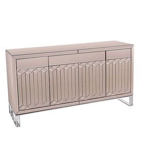 Top Seller Crushed Diamond Mirrored Cabinet with Stainless Steel Base Mirrored Cabinet