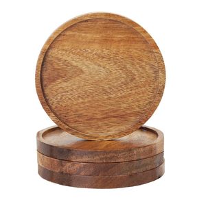 Tùy chỉnh thân thiện với môi tre gỗ tự nhiên uống Coaster đặt cho uống Kính - Product Image 6