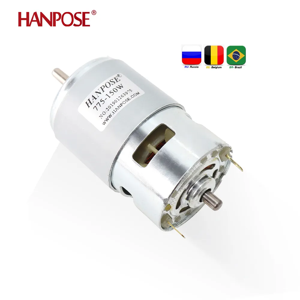 775 150W 12000RPM 12V high torque motor with two ball bearing Rated for CNC milling machine Spindle motor lawn mower dc motor