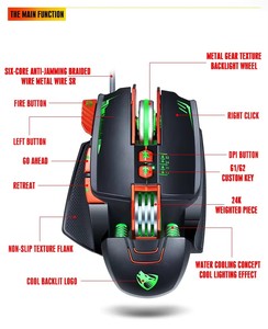 T-WOLF V9コンピュータマウス8D EスポーツライトRGB PC有線マクロプログラミングゲームゲーム用 - Product Image 3